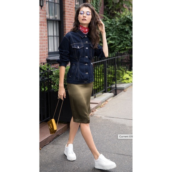 Current Elliott The Corset Denim Trucker Jacket In Hearst
